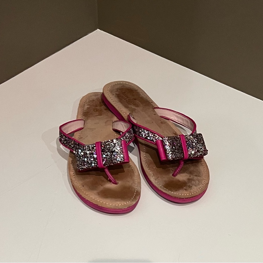 Kate Spade glitter sandals with bows